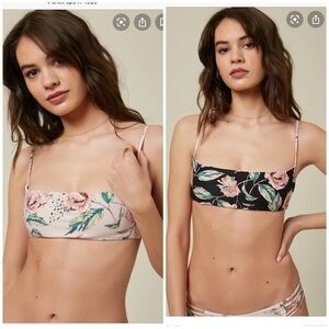 New O'Neil Reversible Floral Revo Bikini Top